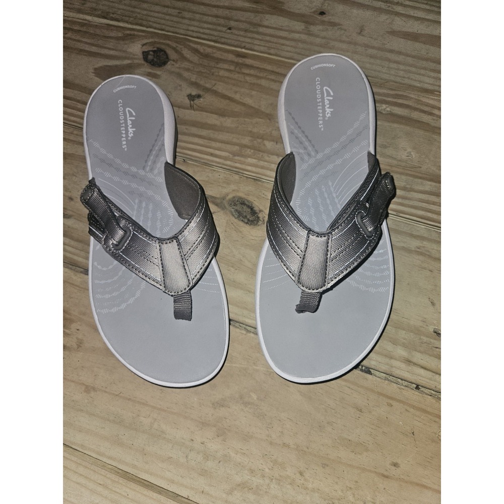 Clarks Breeze Sea‎ Flip Flops Taupe Women's Size 10 NWOB Sandals